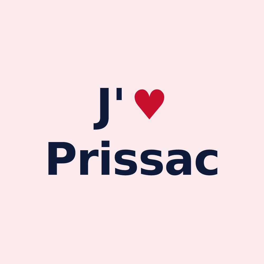 Magnet personnalisé Prissac — design J'aime Prissac