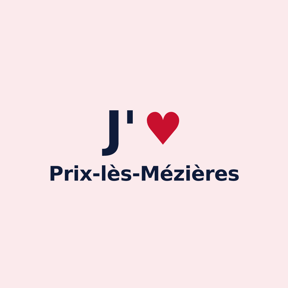 Magnet personnalisé Prix-lès-Mézières — design J'aime Prix-lès-Mézières