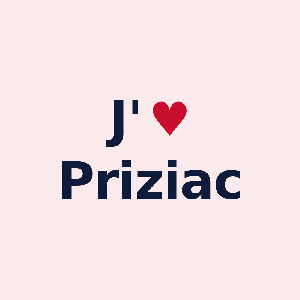 Magnet personnalisé Priziac — design J'aime Priziac