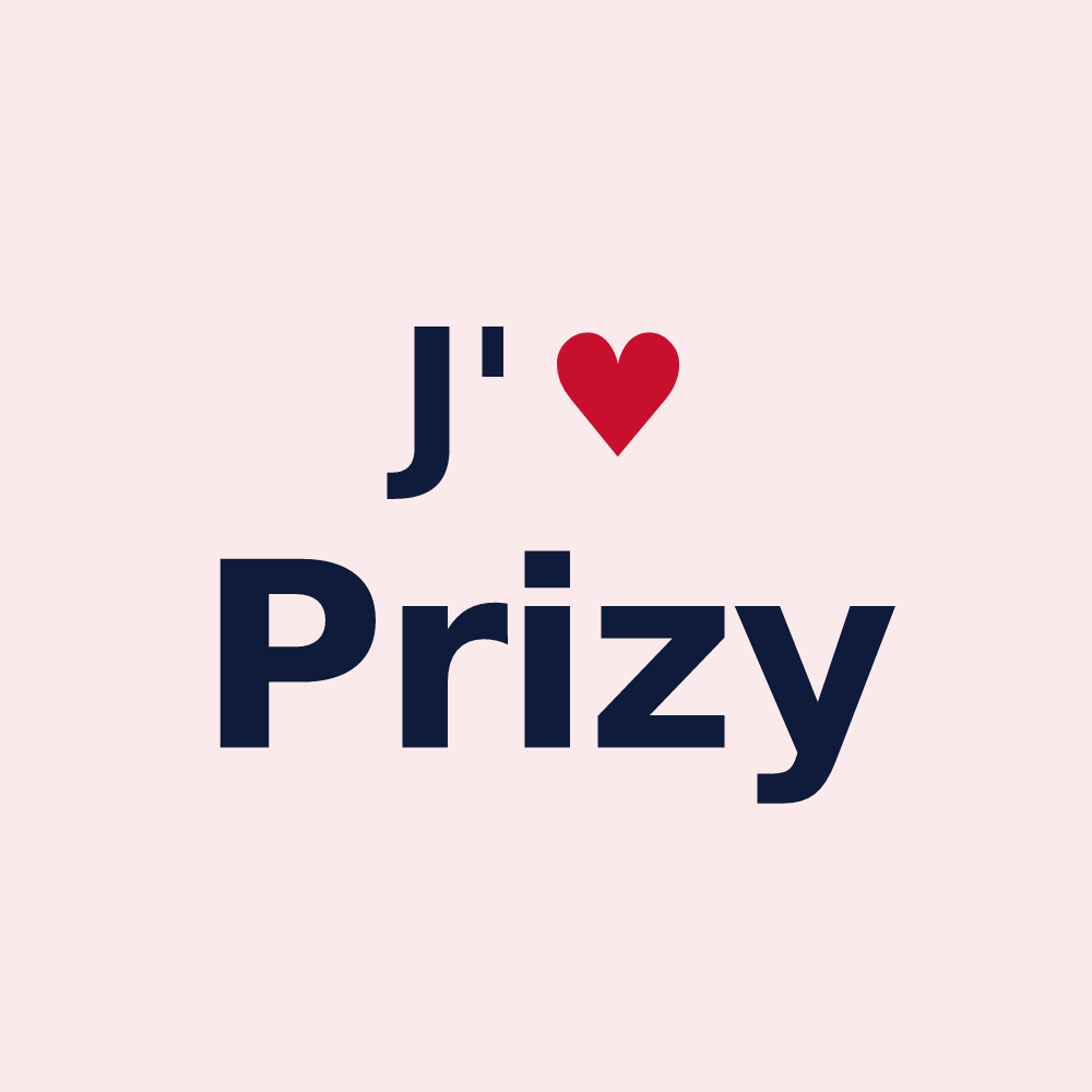 Magnet personnalisé Prizy — design J'aime Prizy