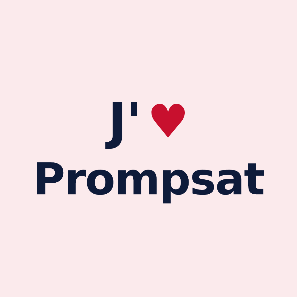 Magnet personnalisé Prompsat — design J'aime Prompsat