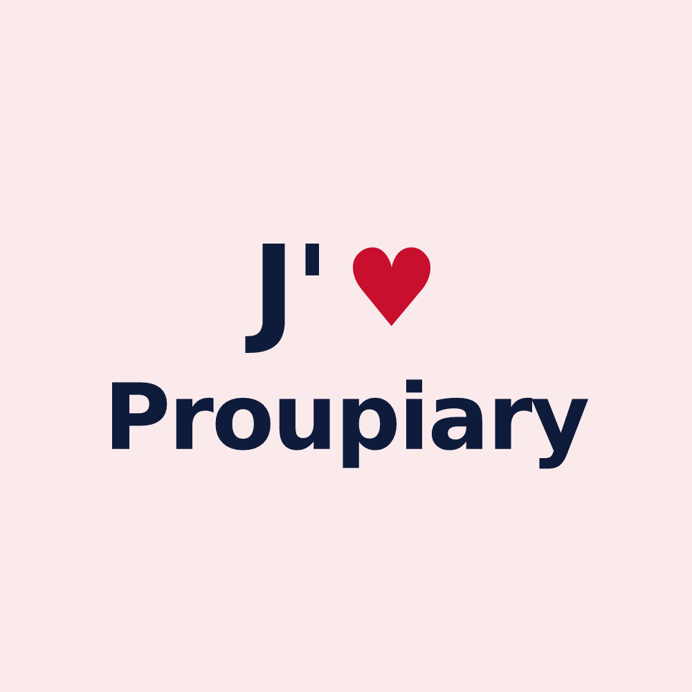 Magnet personnalisé Proupiary — design J'aime Proupiary