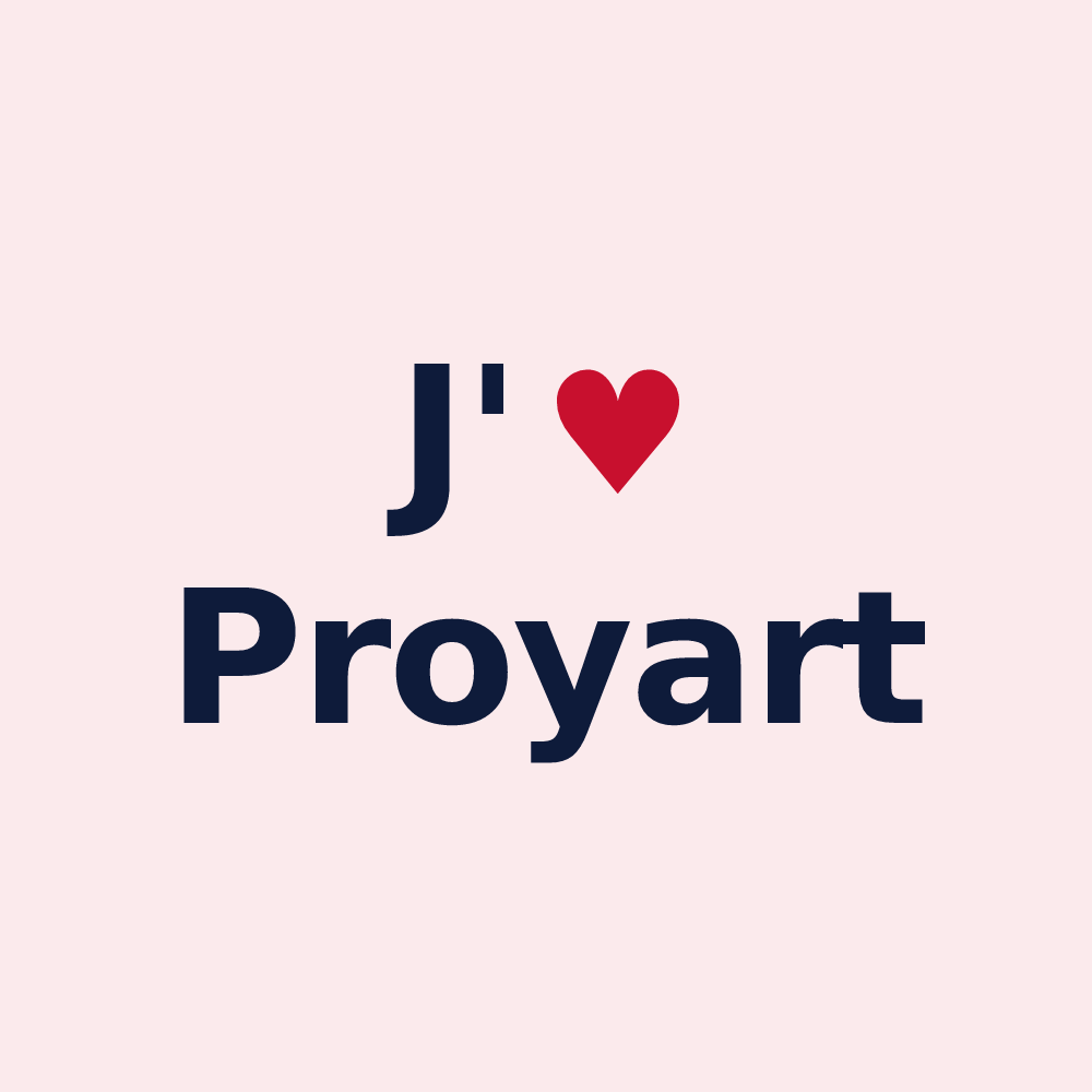 Magnet personnalisé Proyart — design « J'aime Proyart » imprimé sur le magnet