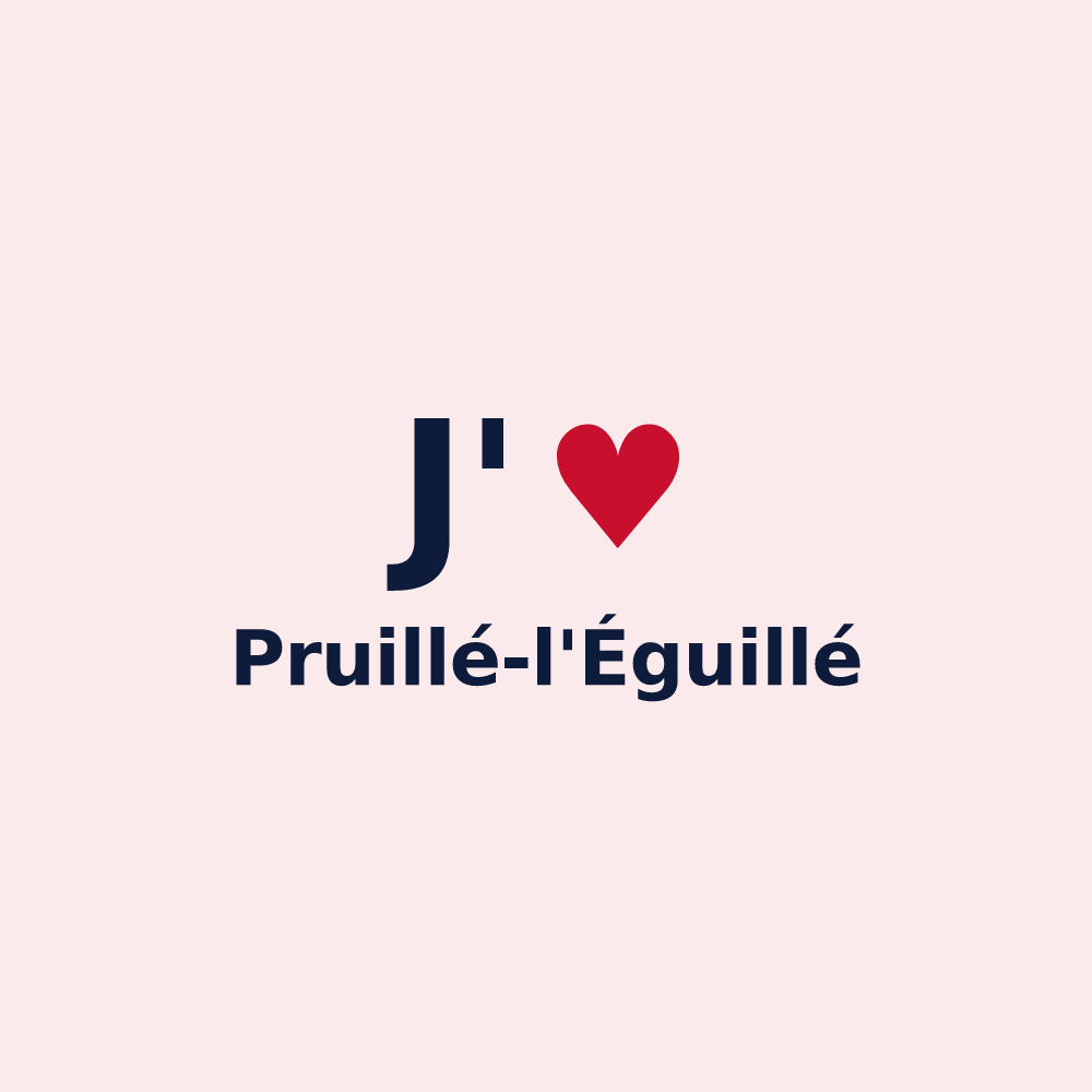 Magnet personnalisé Pruillé-l'Éguillé — design J'aime Pruillé-l'Éguillé