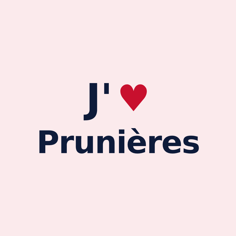 Magnet personnalisé Prunières — design J'aime Prunières
