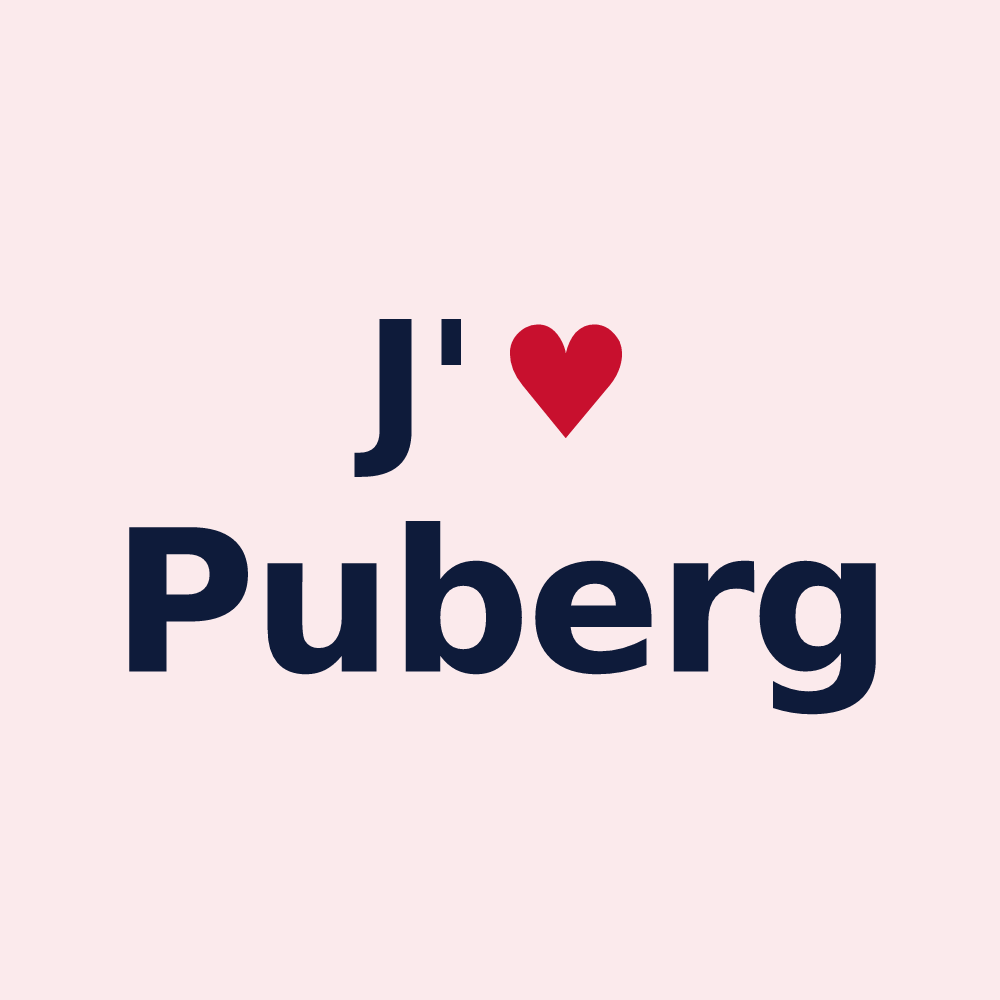 Magnet personnalisé Puberg — design J'aime Puberg