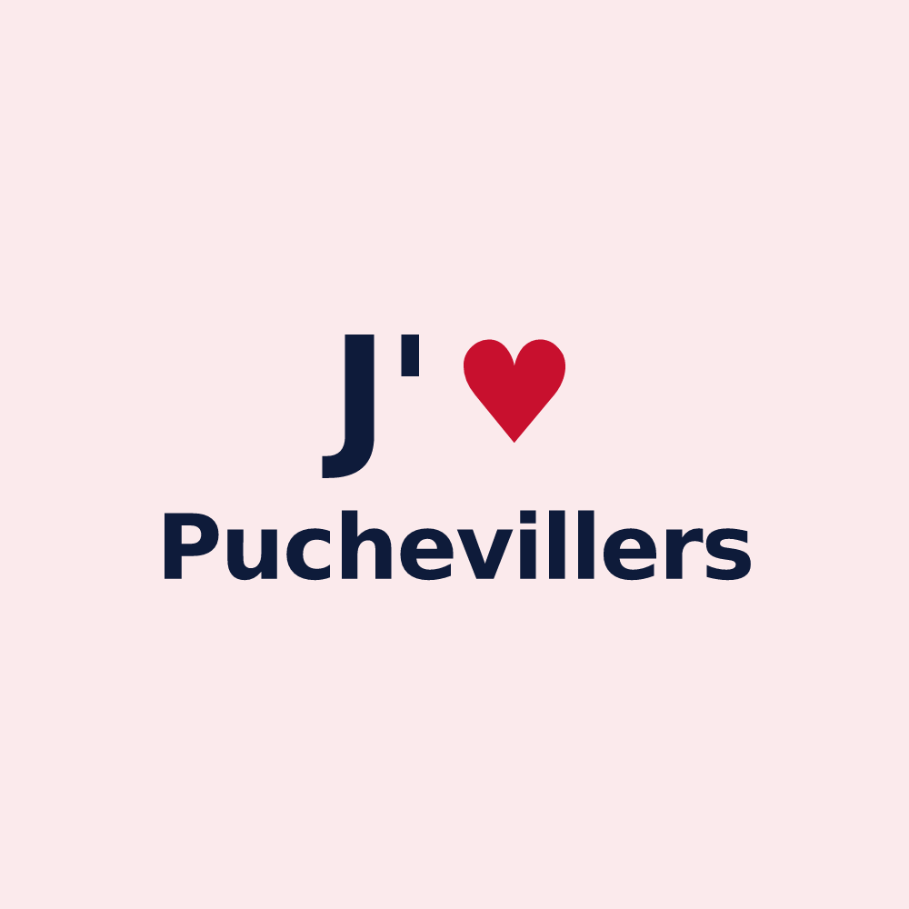 Magnet personnalisé Puchevillers — design J'aime Puchevillers