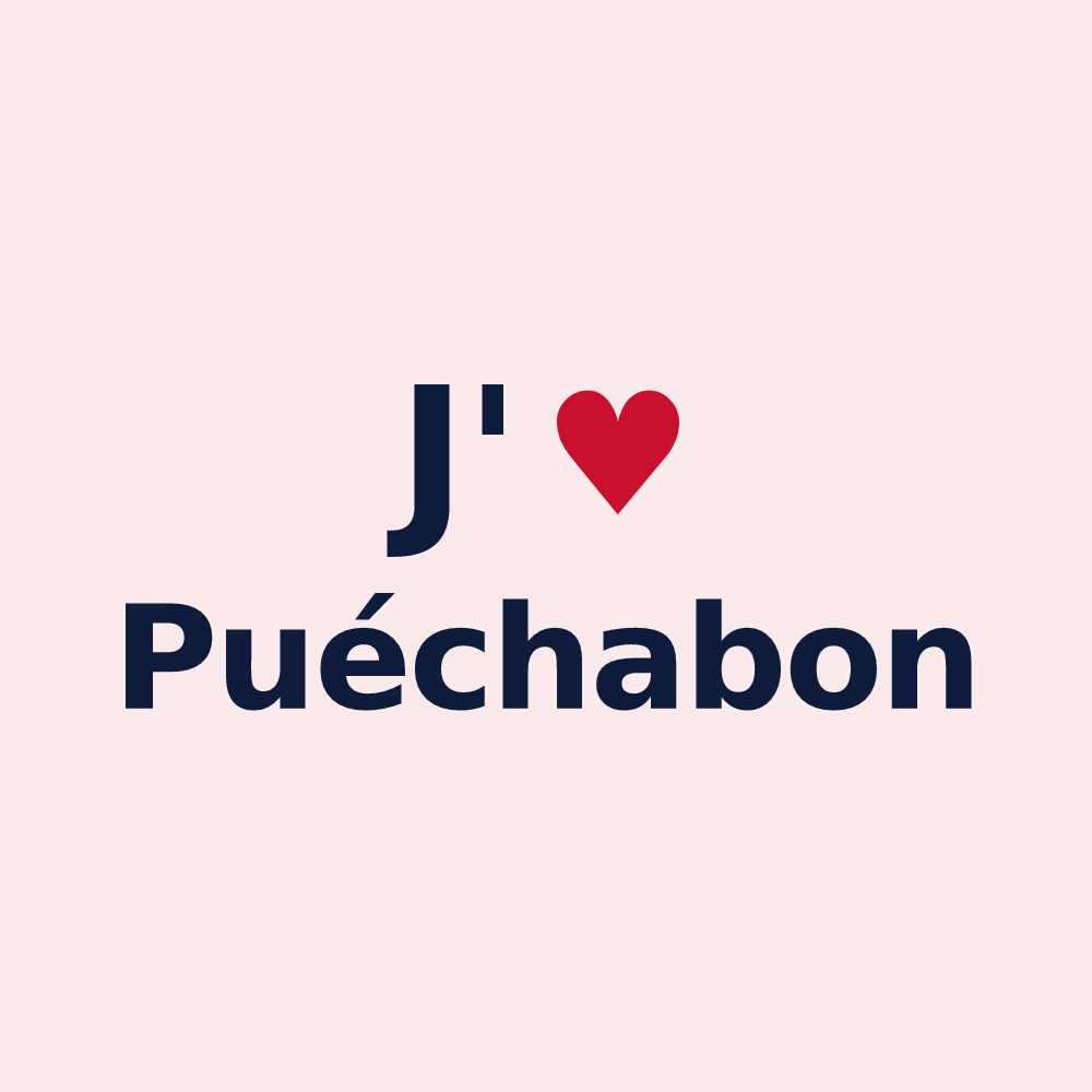 Magnet personnalisé Puéchabon — design J'aime Puéchabon