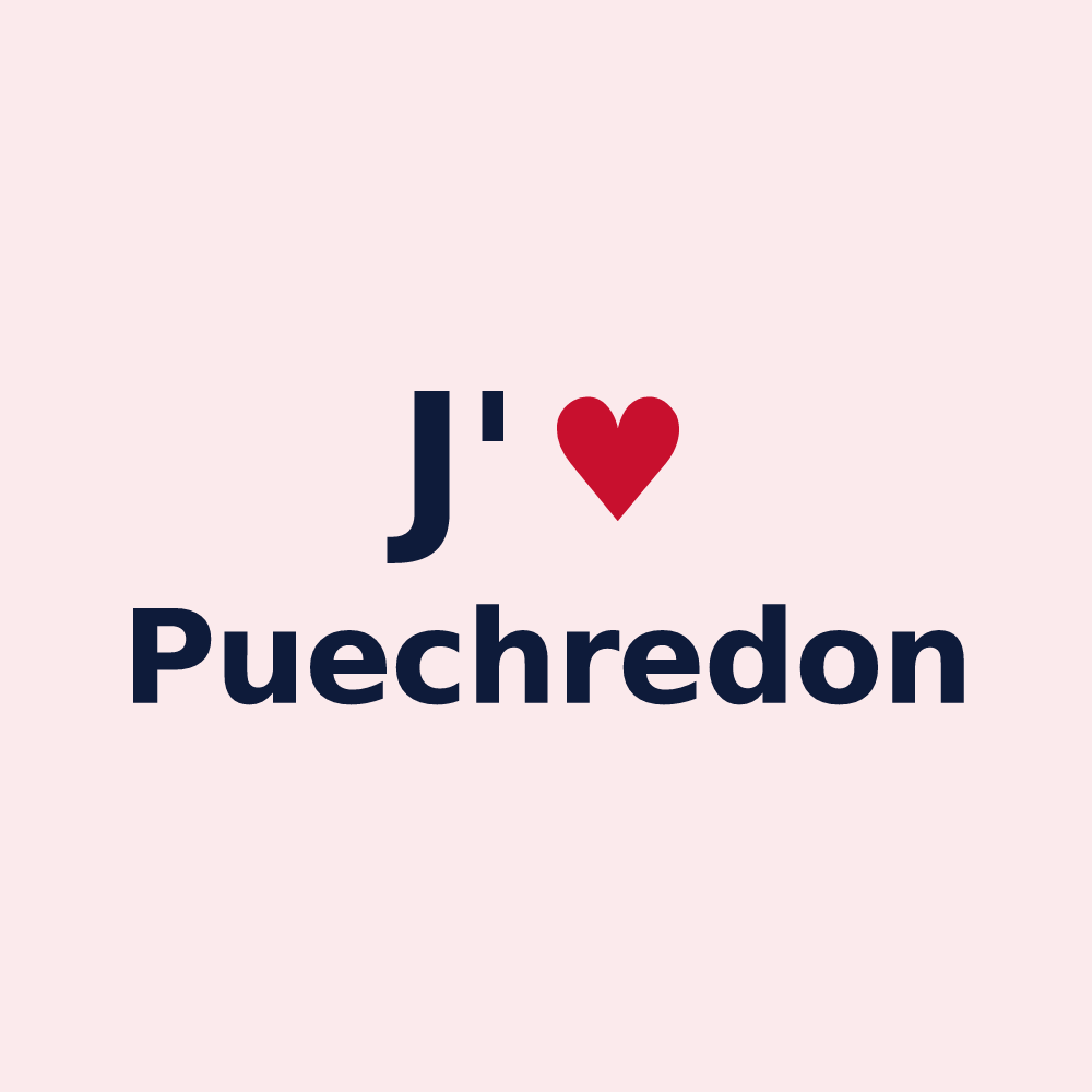 Magnet personnalisé Puechredon — design J'aime Puechredon