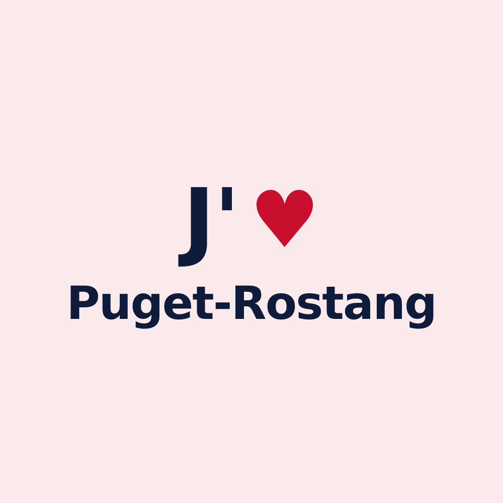 Magnet personnalisé Puget-Rostang — design J'aime Puget-Rostang