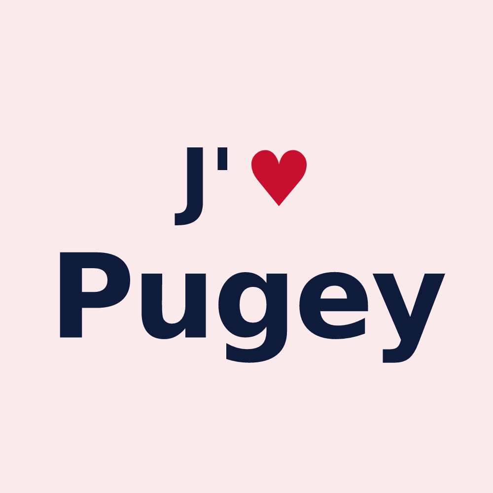 Magnet personnalisé Pugey — design J'aime Pugey