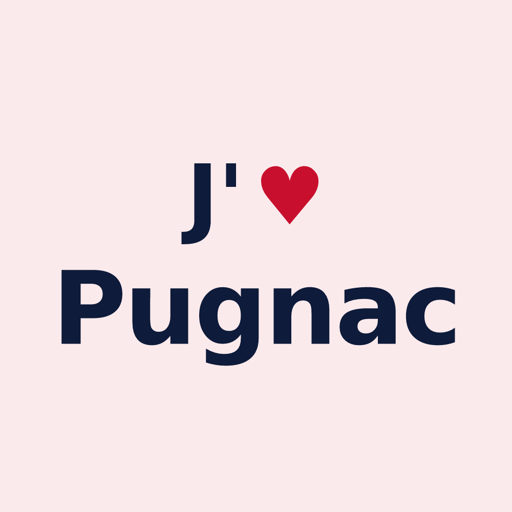 Magnet personnalisé Pugnac — design J'aime Pugnac