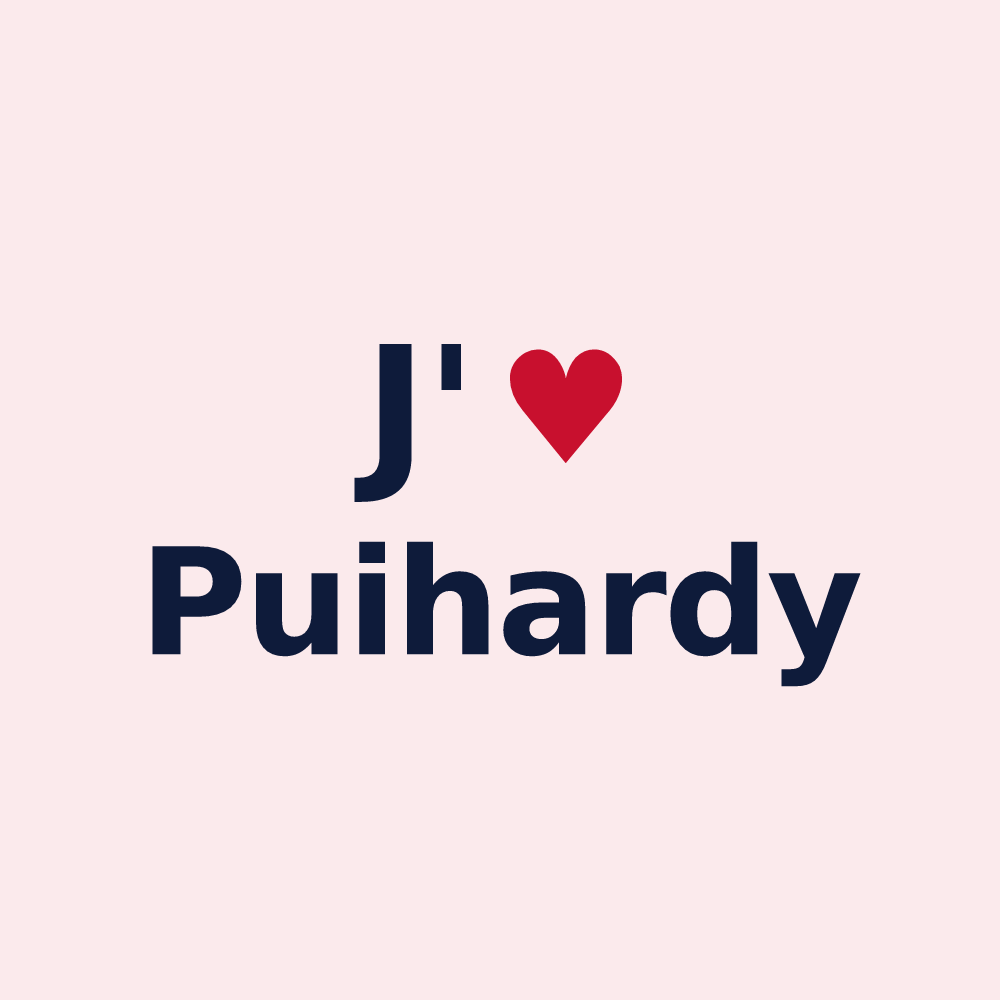 Magnet personnalisé Puihardy — design J'aime Puihardy