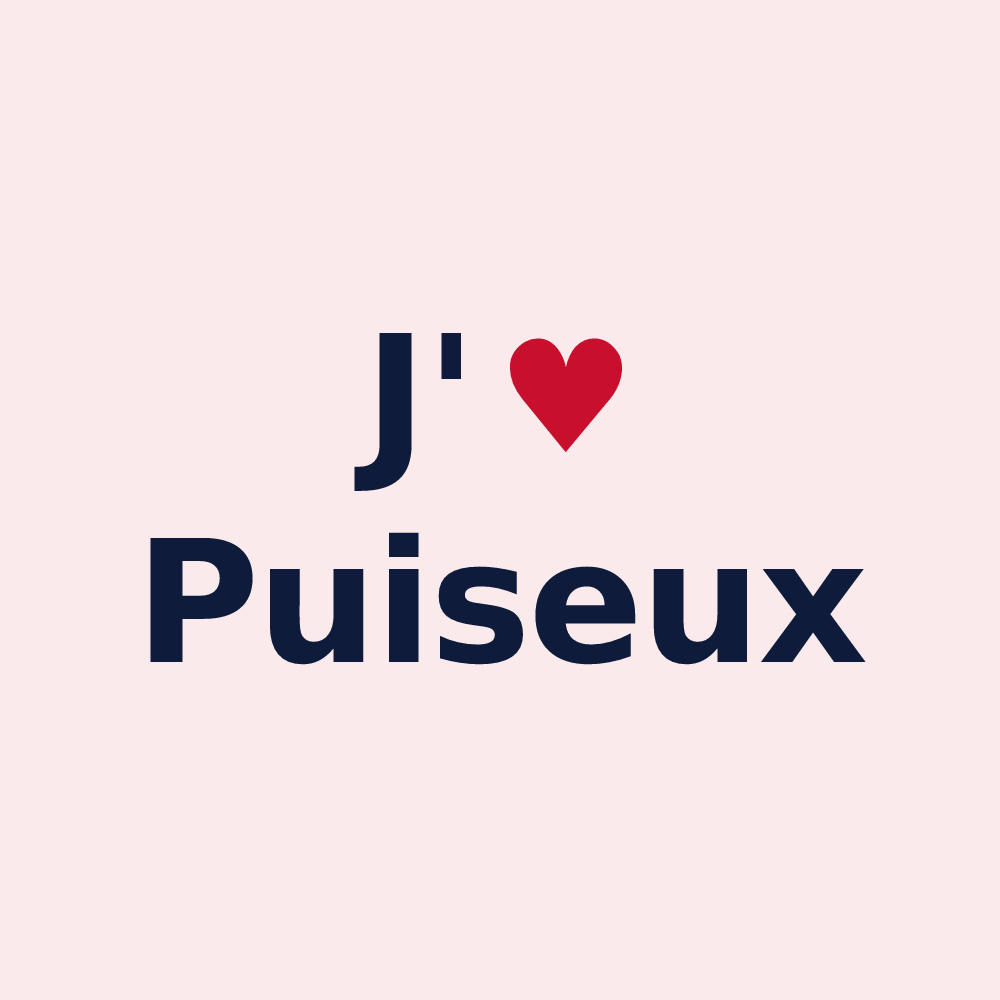Magnet personnalisé Puiseux — design J'aime Puiseux