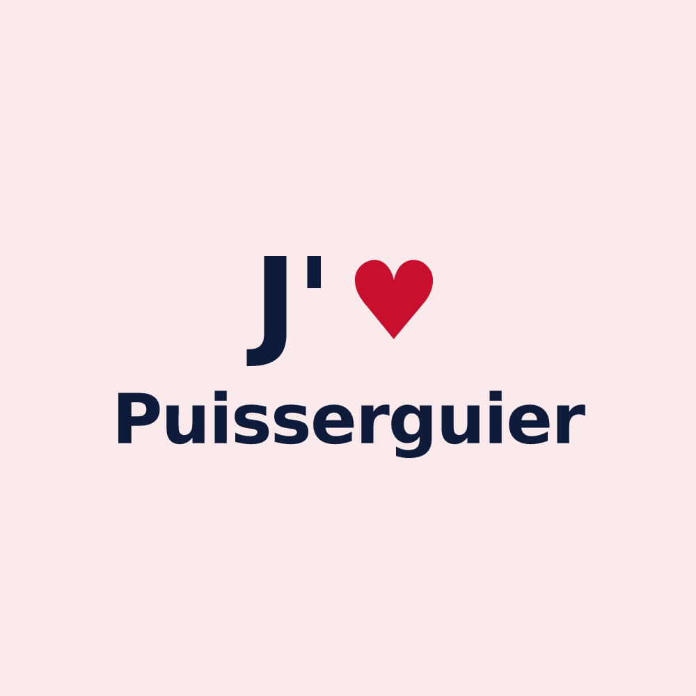 Magnet personnalisé Puisserguier — design J'aime Puisserguier