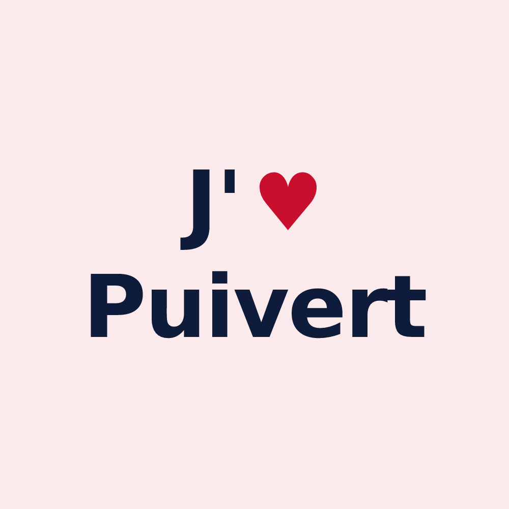 Magnet personnalisé Puivert — design J'aime Puivert