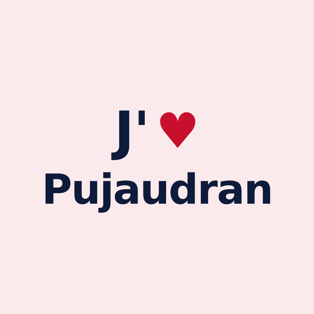 Magnet personnalisé Pujaudran — design J'aime Pujaudran