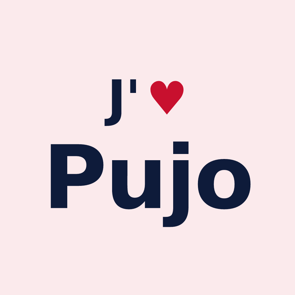 Magnet personnalisé Pujo — design J'aime Pujo