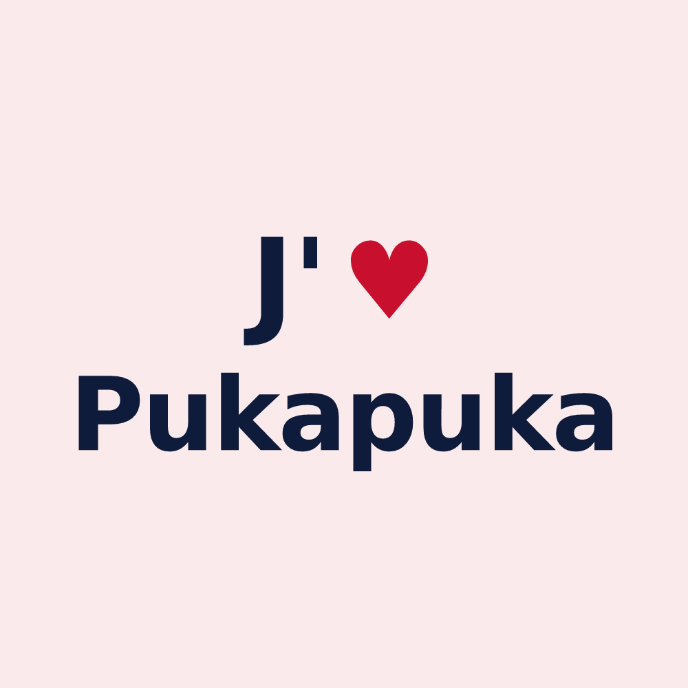 Magnet personnalisé Pukapuka — design J'aime Pukapuka