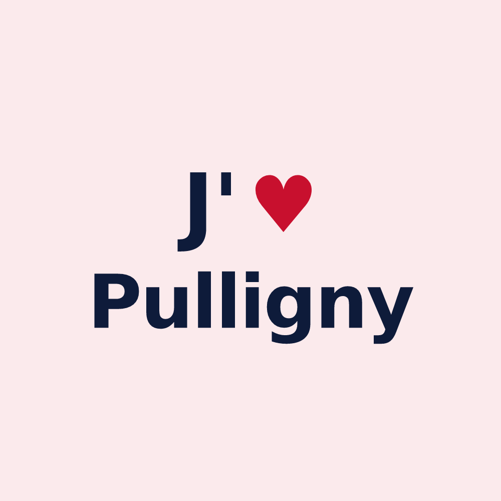 Magnet personnalisé Pulligny — design J'aime Pulligny