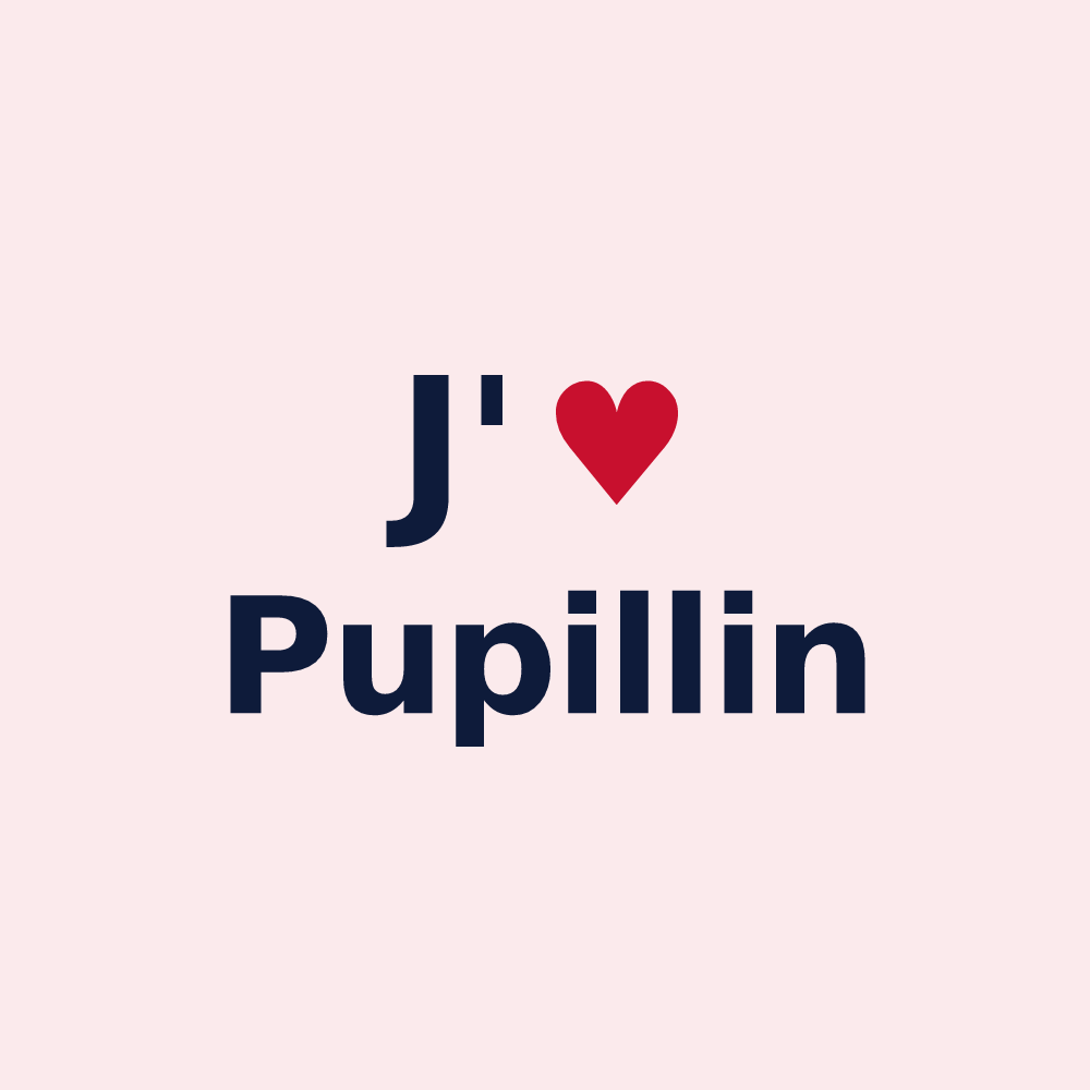 Magnet personnalisé Pupillin — design J'aime Pupillin