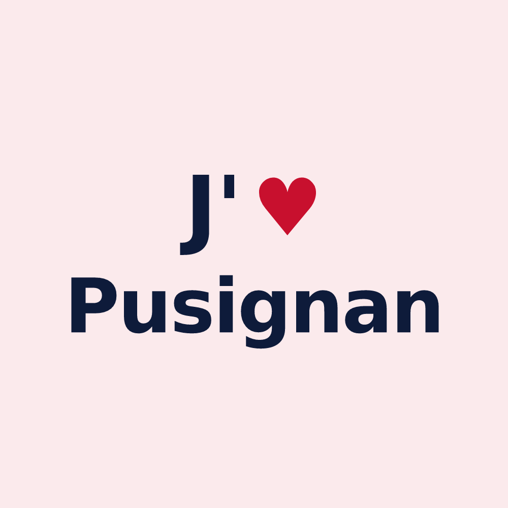 Magnet personnalisé Pusignan — design J'aime Pusignan