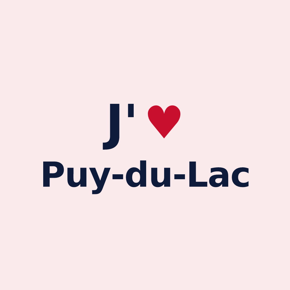 Magnet personnalisé Puy-du-Lac — design J'aime Puy-du-Lac