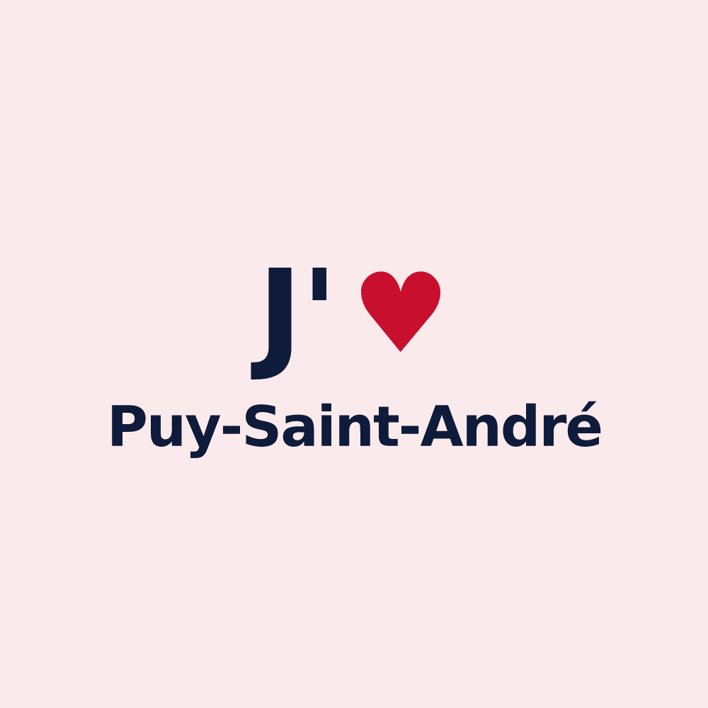 Magnet personnalisé Puy-Saint-André — design J'aime Puy-Saint-André