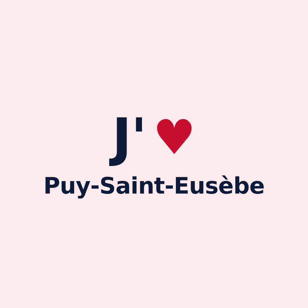 Magnet personnalisé Puy-Saint-Eusèbe — design J'aime Puy-Saint-Eusèbe