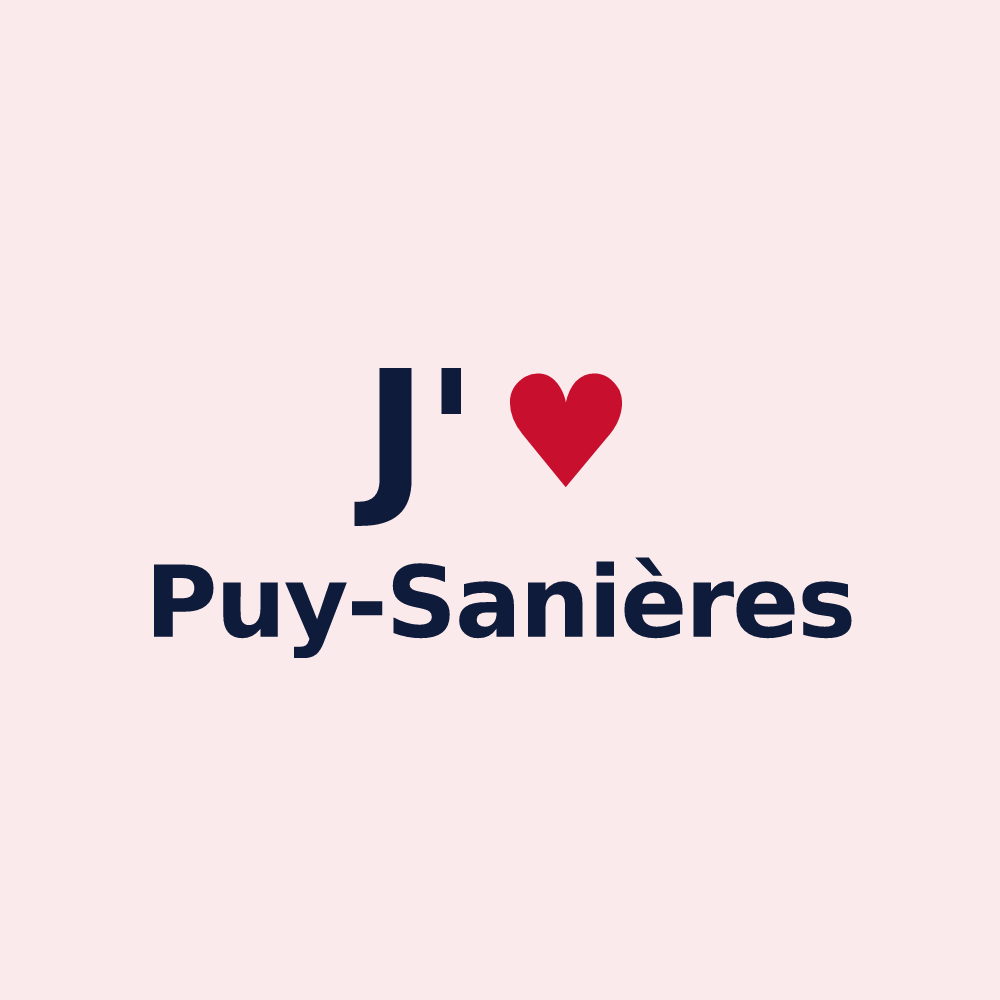 Magnet personnalisé Puy-Sanières — design J'aime Puy-Sanières