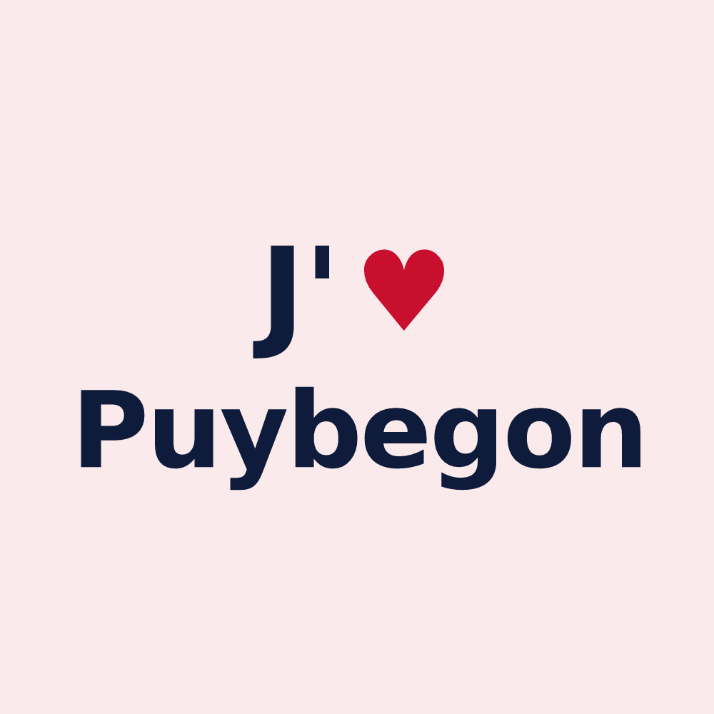 Magnet personnalisé Puybegon — design J'aime Puybegon