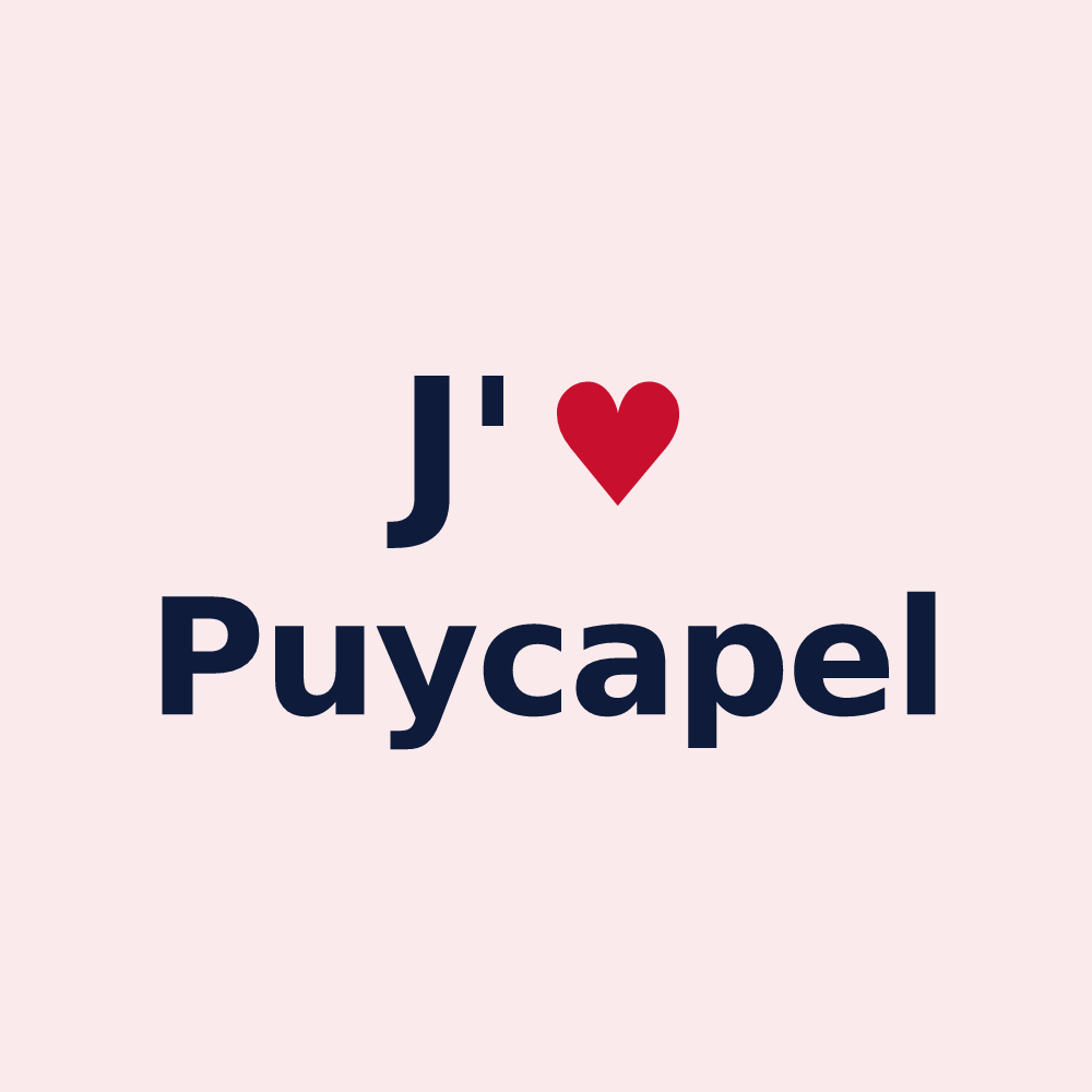 Magnet personnalisé Puycapel — design J'aime Puycapel
