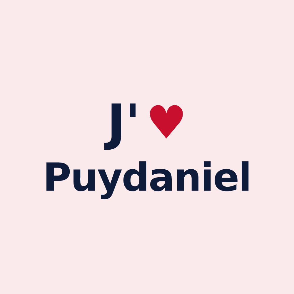 Magnet personnalisé Puydaniel — design J'aime Puydaniel
