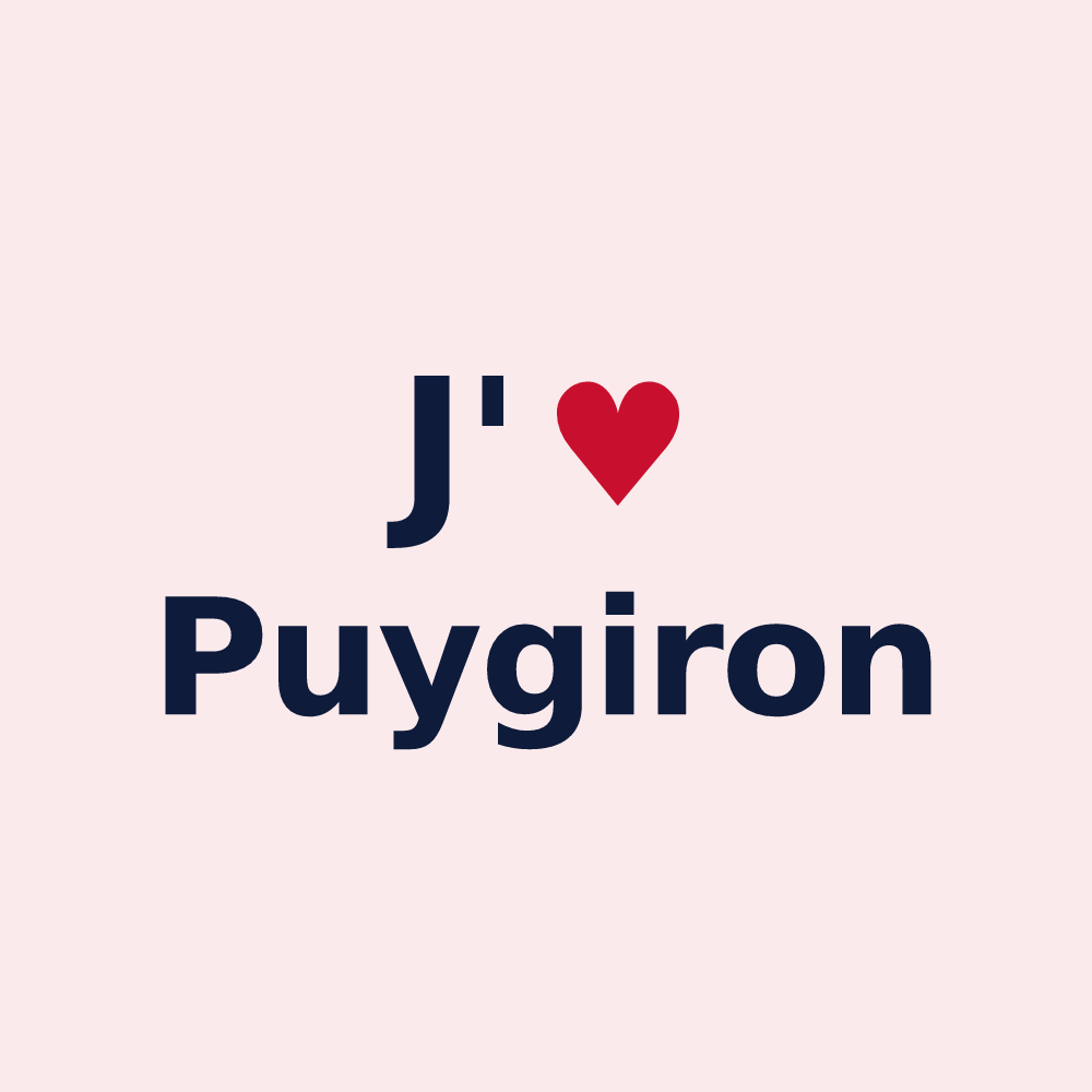Magnet personnalisé Puygiron — design « J'aime Puygiron » imprimé sur le magnet