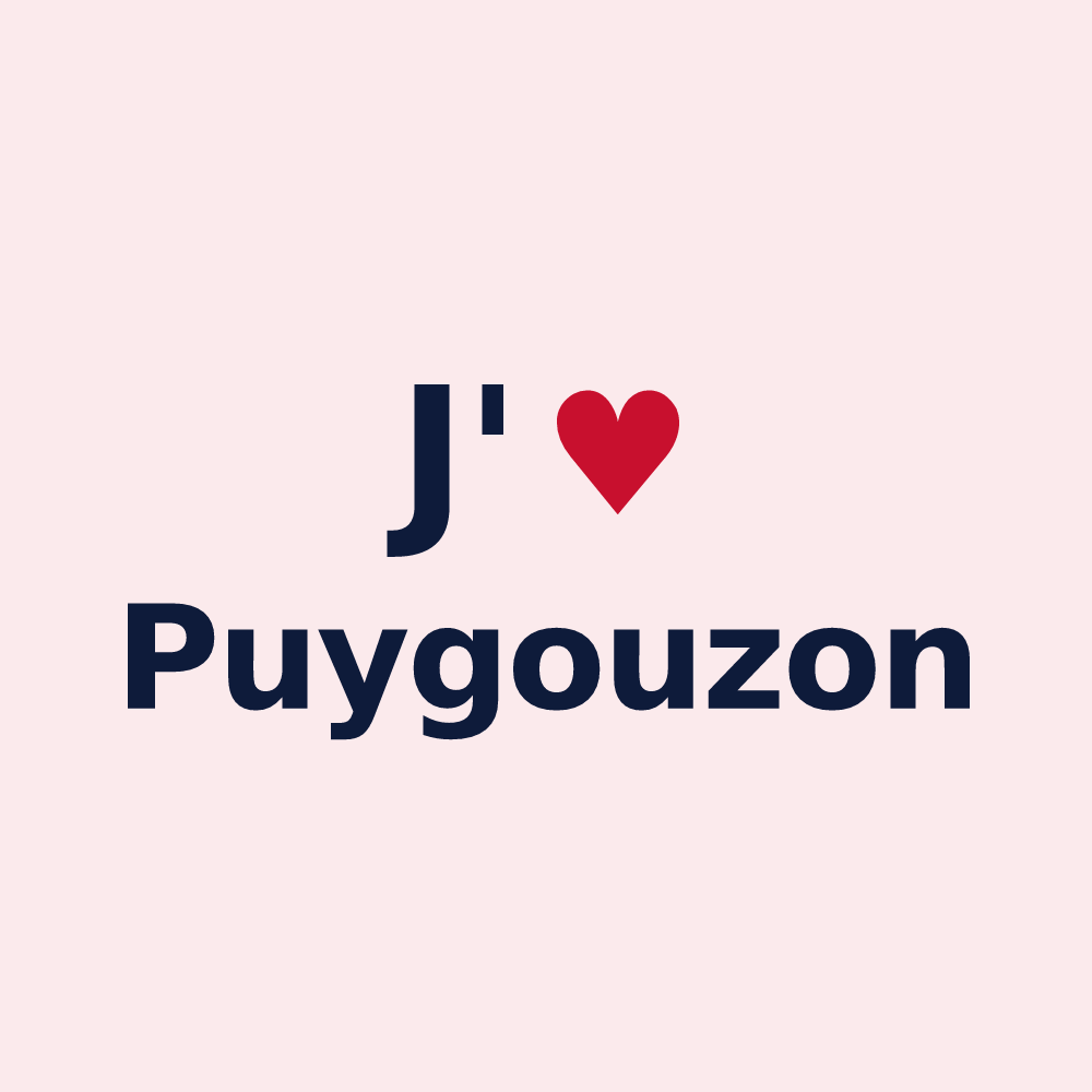 Magnet personnalisé Puygouzon — design J'aime Puygouzon