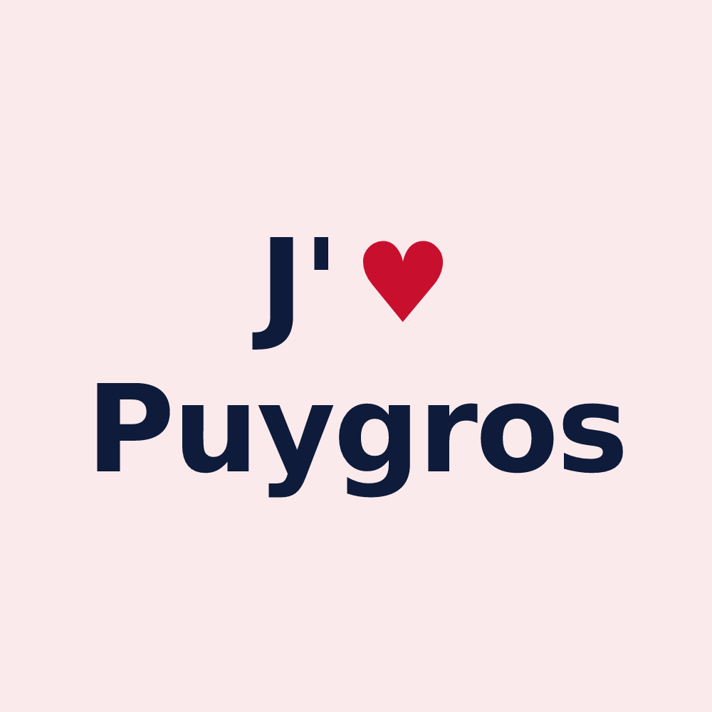 Magnet personnalisé Puygros — design J'aime Puygros