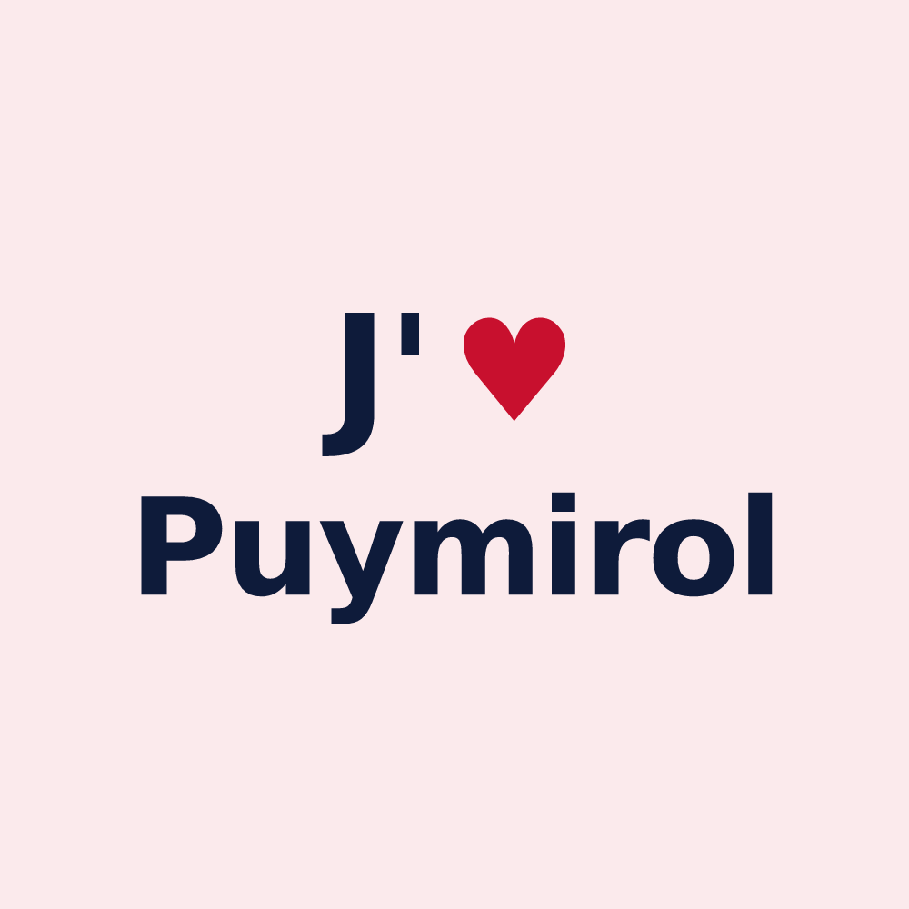 Magnet personnalisé Puymirol — design J'aime Puymirol