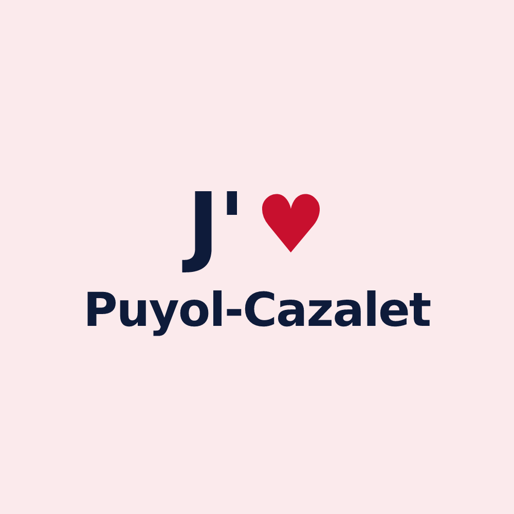 Magnet personnalisé Puyol-Cazalet — design J'aime Puyol-Cazalet