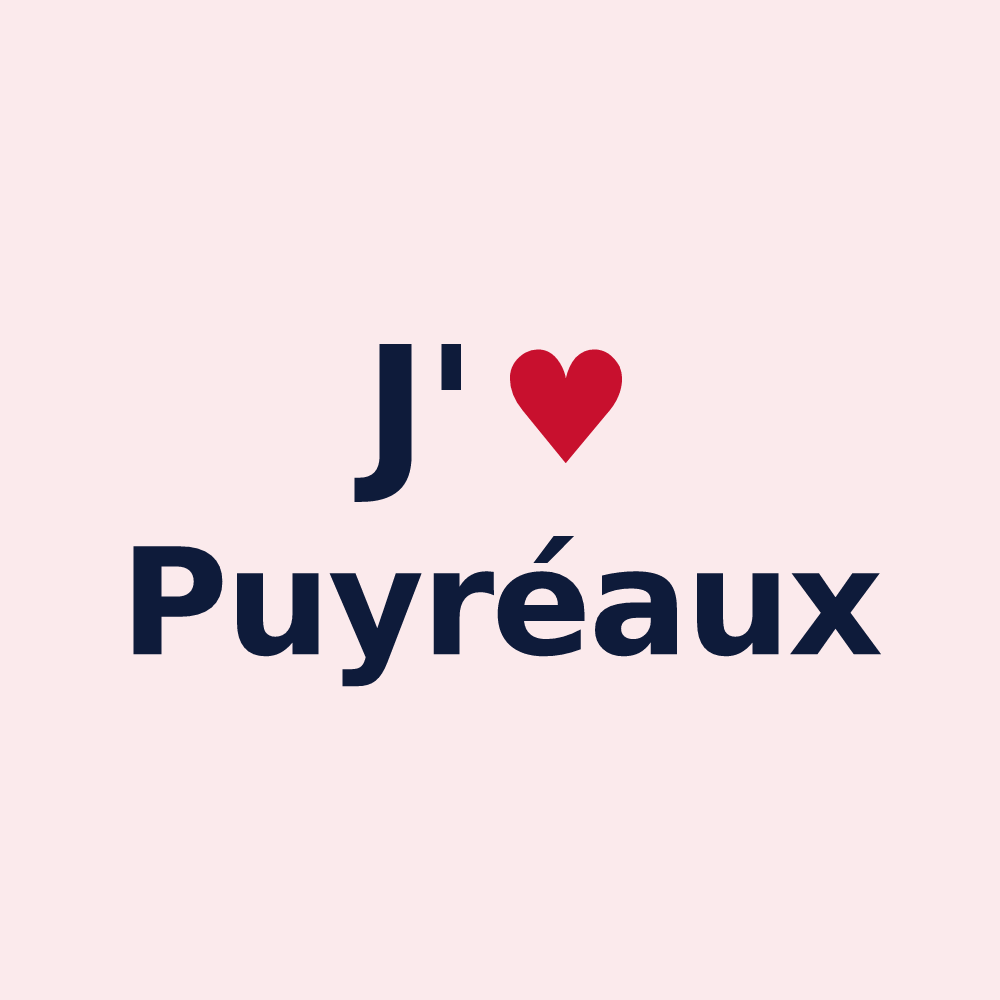 Magnet personnalisé Puyréaux — design J'aime Puyréaux