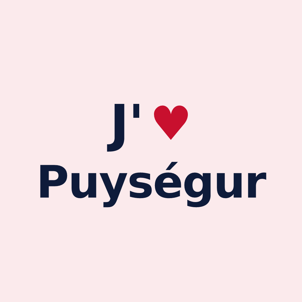 Magnet personnalisé Puységur — design J'aime Puységur