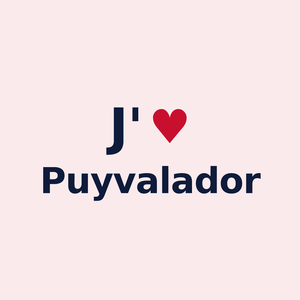 Magnet personnalisé Puyvalador — design J'aime Puyvalador