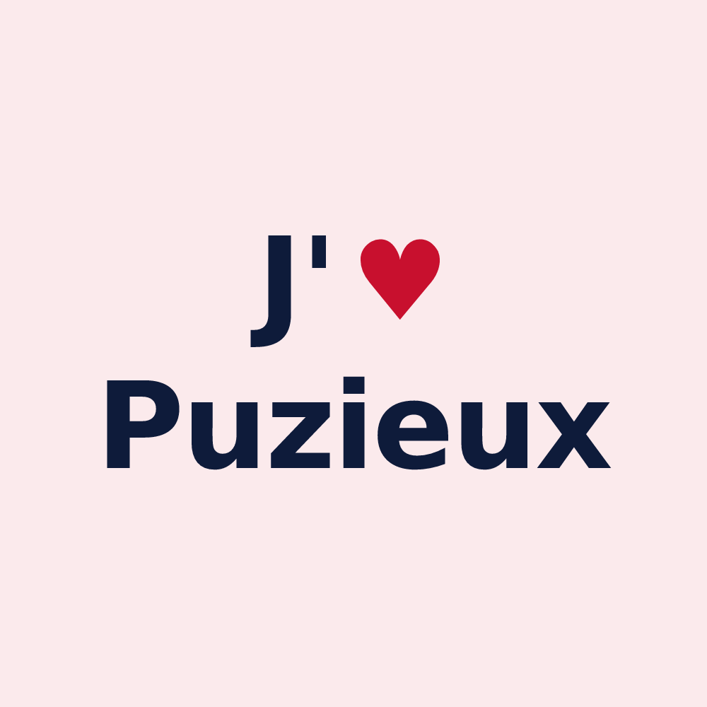 Magnet personnalisé Puzieux — design J'aime Puzieux