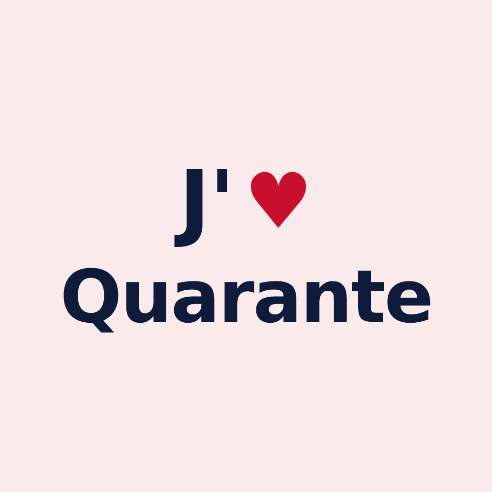 Magnet personnalisé Quarante — design J'aime Quarante
