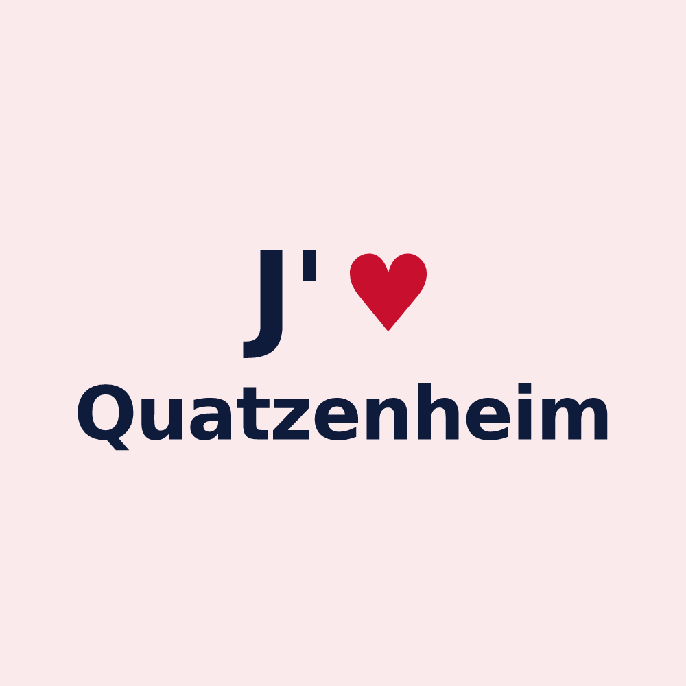 Magnet personnalisé Quatzenheim — design « J'aime Quatzenheim » imprimé sur le magnet