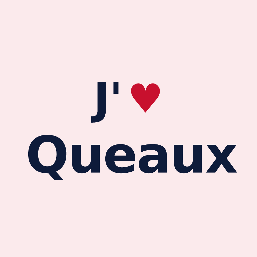 Magnet personnalisé Queaux — design J'aime Queaux