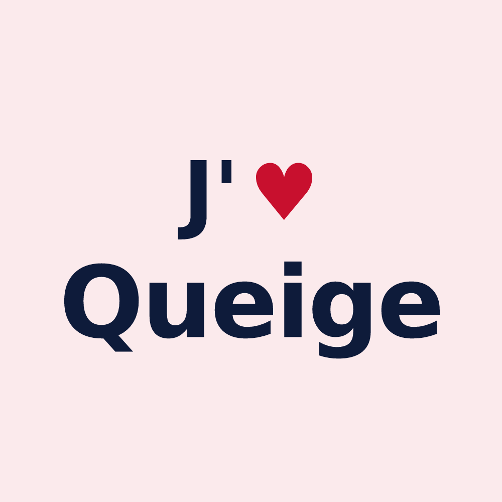 Magnet personnalisé Queige — design « J'aime Queige » imprimé sur le magnet