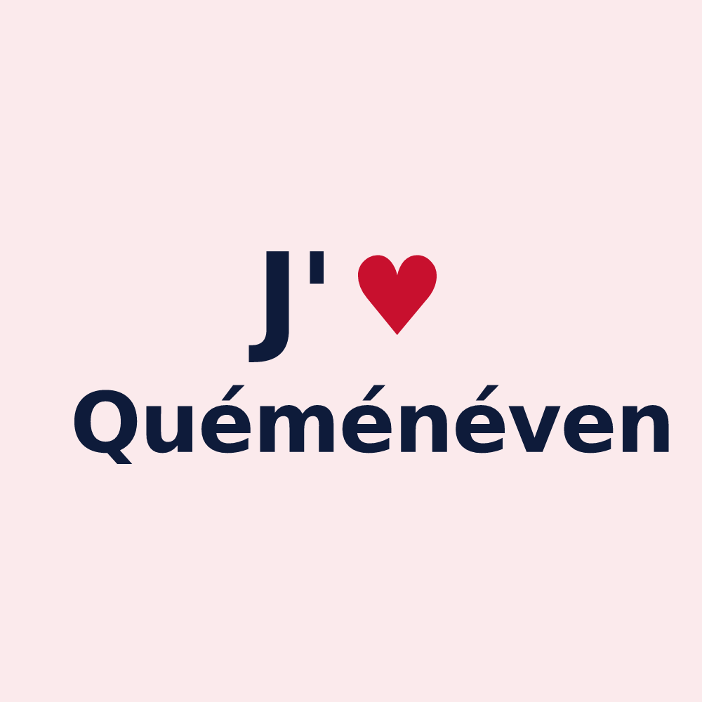 Magnet personnalisé Quéménéven — design J'aime Quéménéven