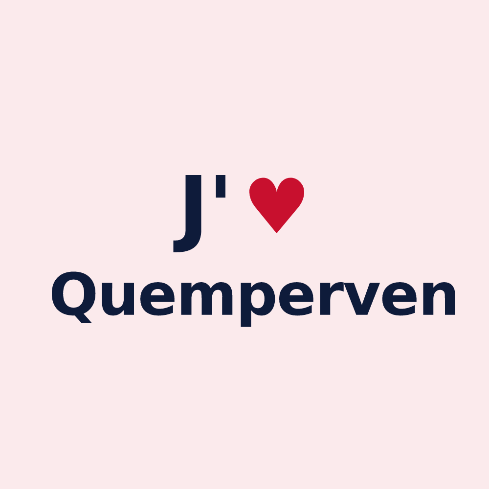 Magnet personnalisé Quemperven — design J'aime Quemperven