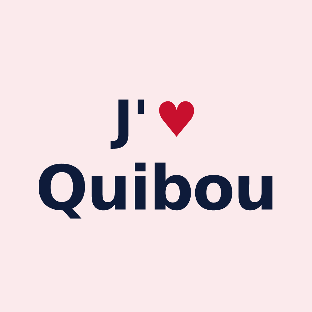Magnet personnalisé Quibou — design J'aime Quibou