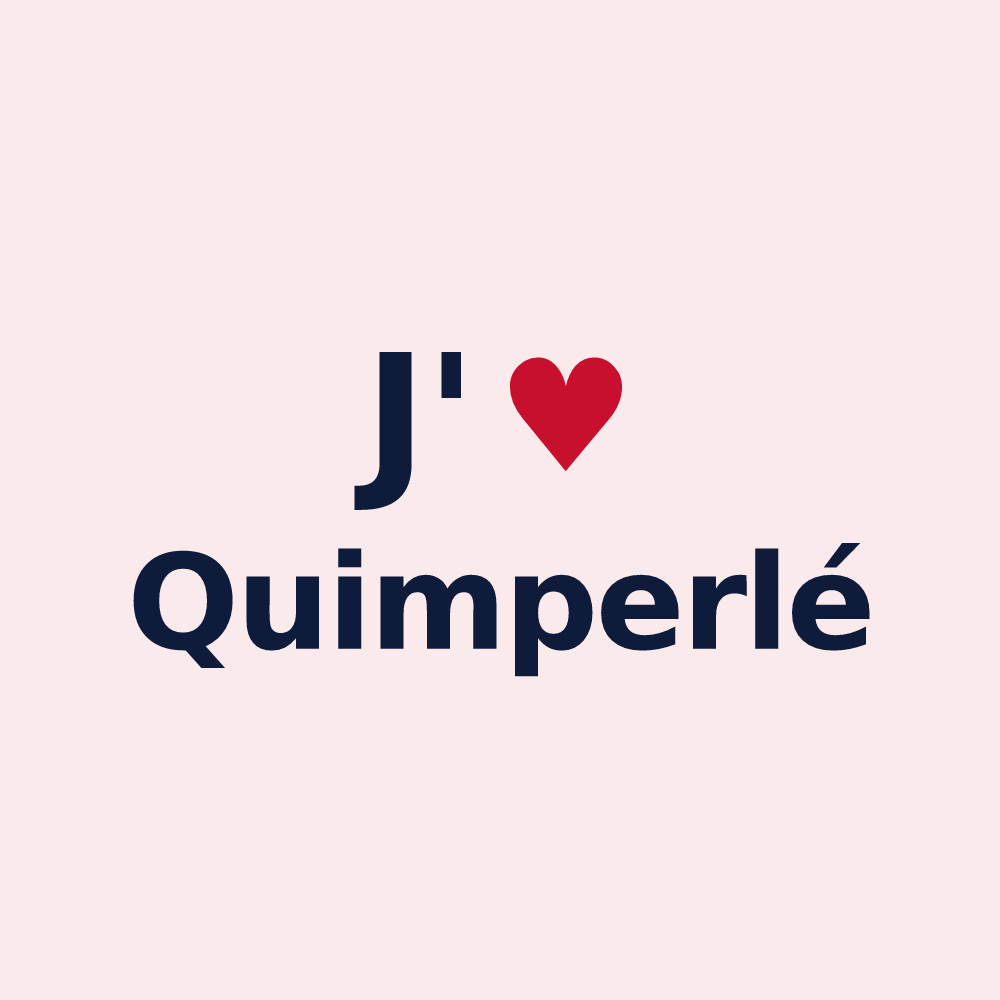 Magnet personnalisé Quimperlé — design « J'aime Quimperlé » imprimé sur le magnet